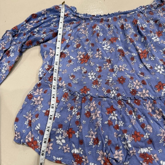 No Comment women's 1x Floral Off-Shoulder
Blouse in Blue Chic Boho Girly Cute - Picture 8 of 11
